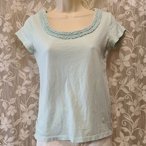 Ann Taylor Loft 100% Cotton Top Soft Seafoam Color